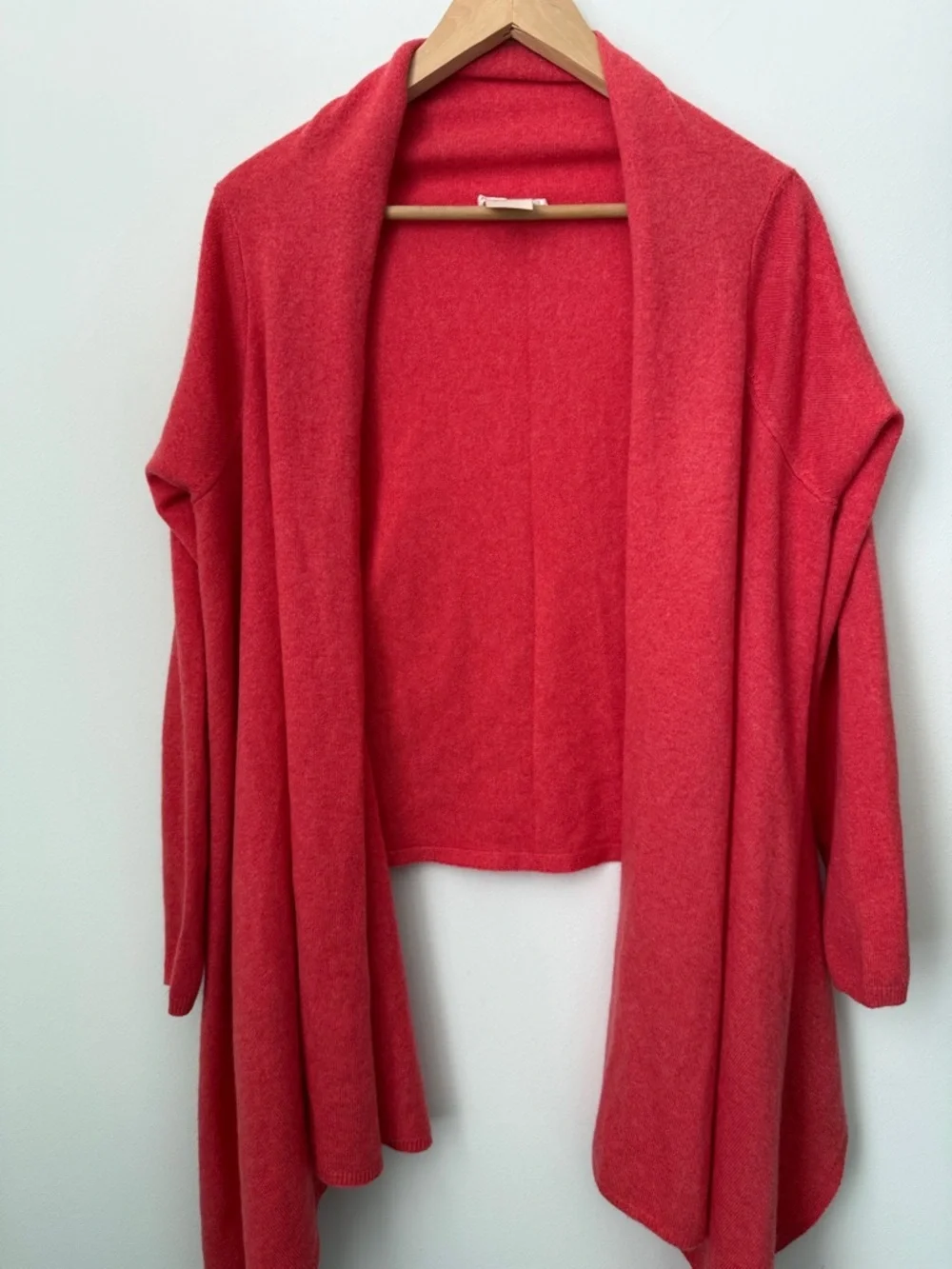 Red Twist  Cashmere Open Front Red Sweater Cardigan Size M